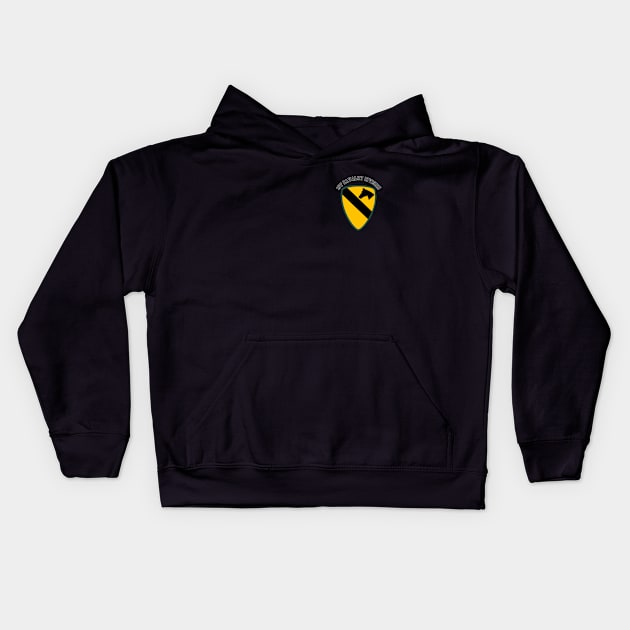 1st Cavalry Division - Small Chest Emblem Kids Hoodie by Desert Owl Designs